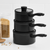 Wolstead Stonetek Ultra 3pc Saucepan Set Black