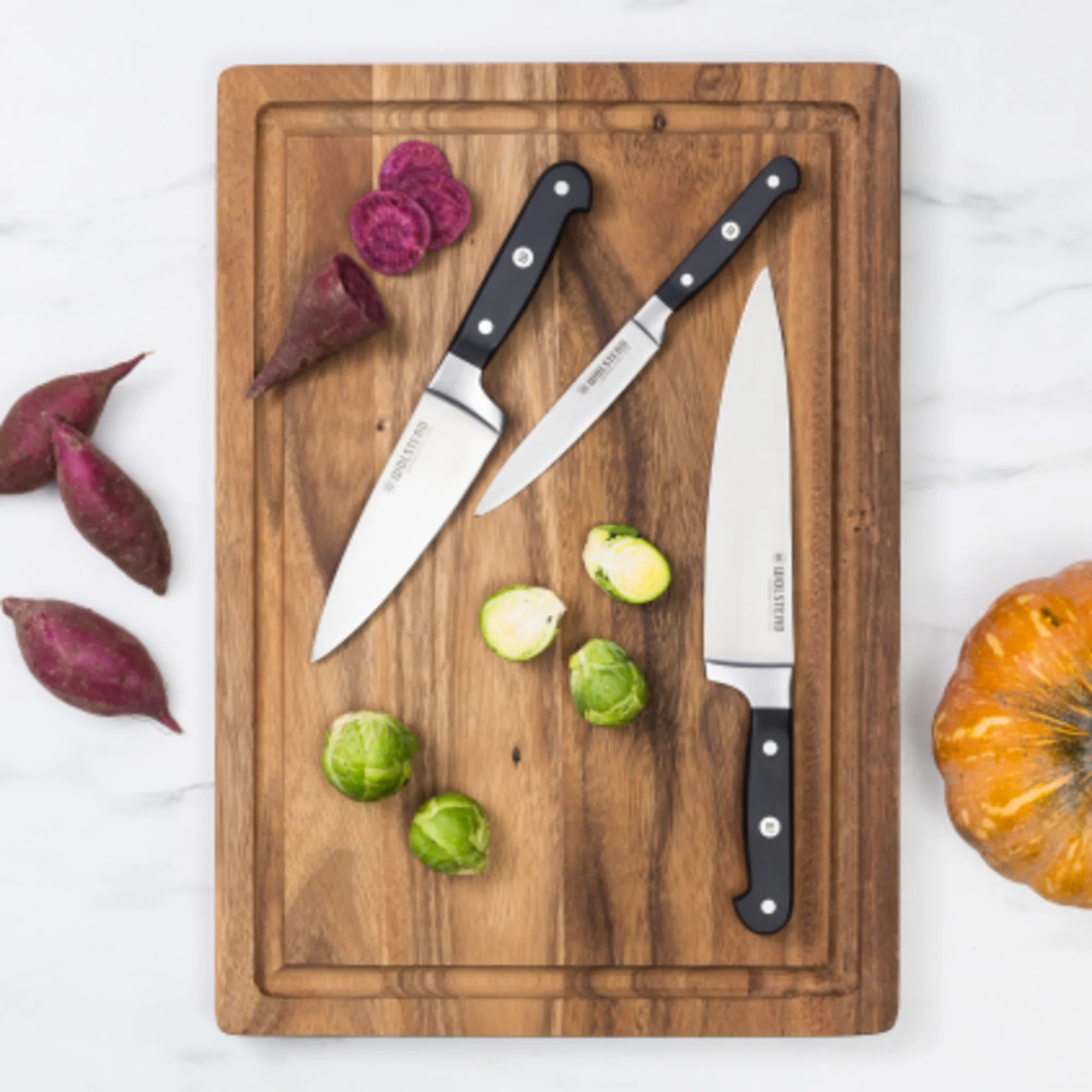 CORE Kitchen Perfect Precision 3pc. Prep Knife Set w/ Blade Guard - NEW